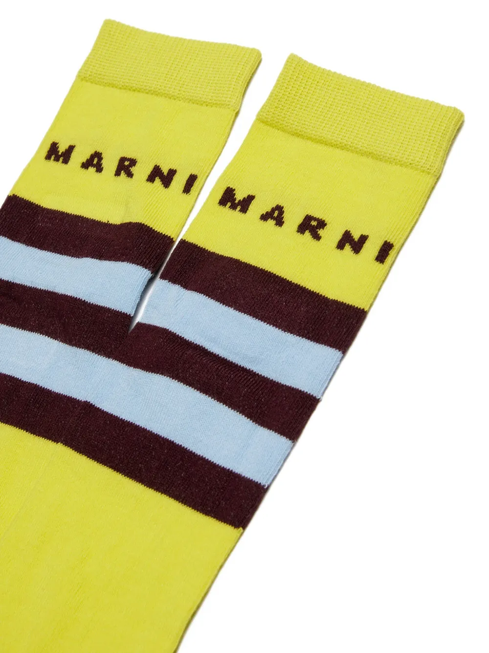 Marni Kids Sokken met gestreept logo Geel