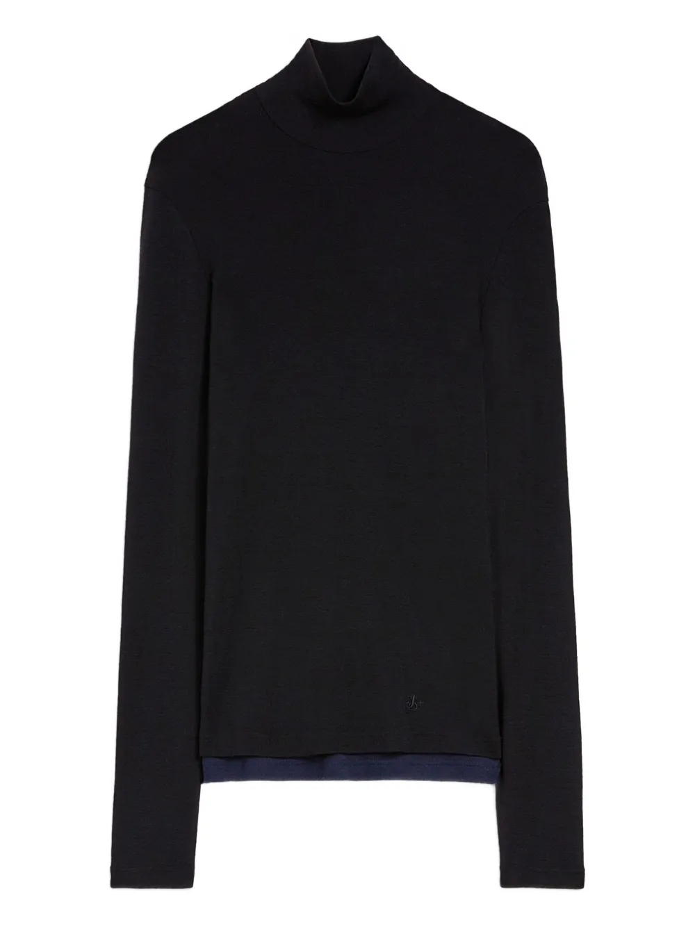 Jil Sander Wool Layered T-shirt In Black