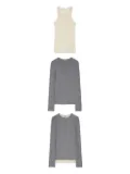 JIL SANDER+ wool layered T-shirt - Grey