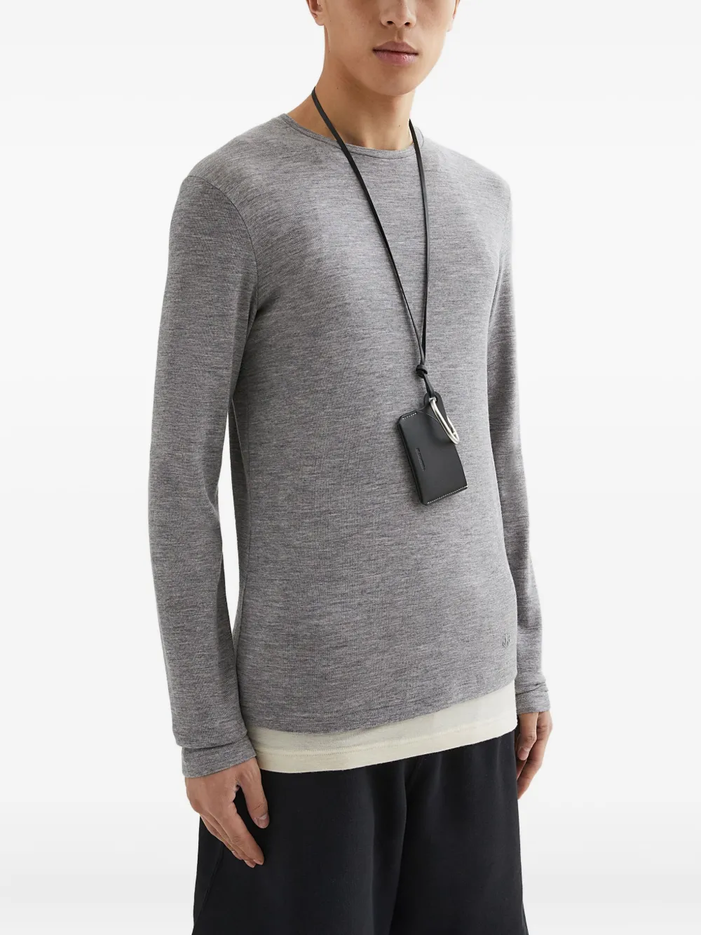 JIL SANDER+ Wollen gelaagd T-shirt Grijs