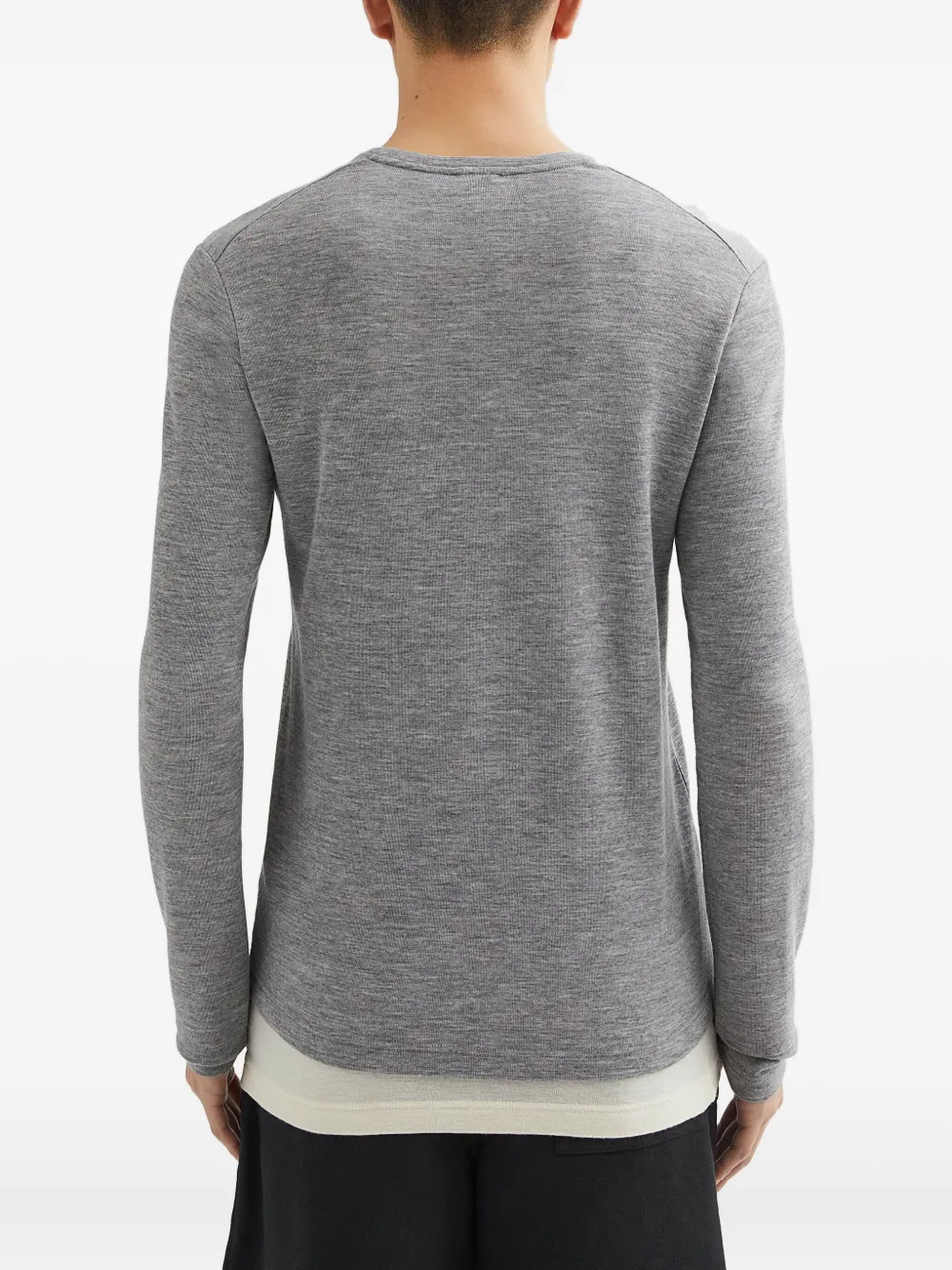 JIL SANDER+ Wollen gelaagd T-shirt Grijs