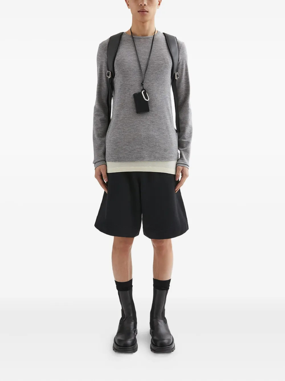 JIL SANDER+ Wollen gelaagd T-shirt Grijs