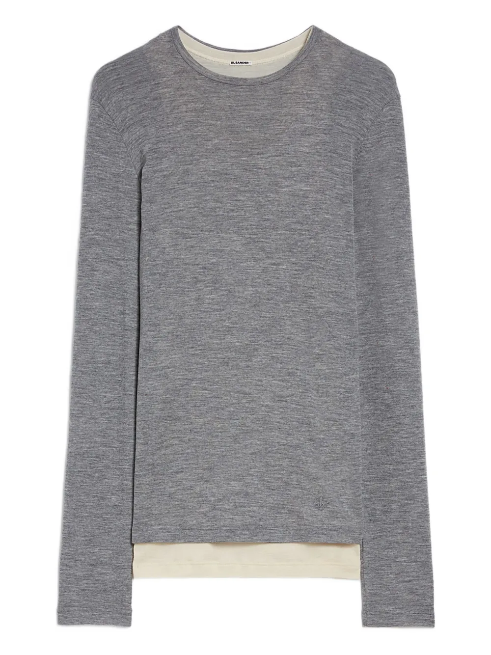 JIL SANDER+ Wollen gelaagd T-shirt Grijs