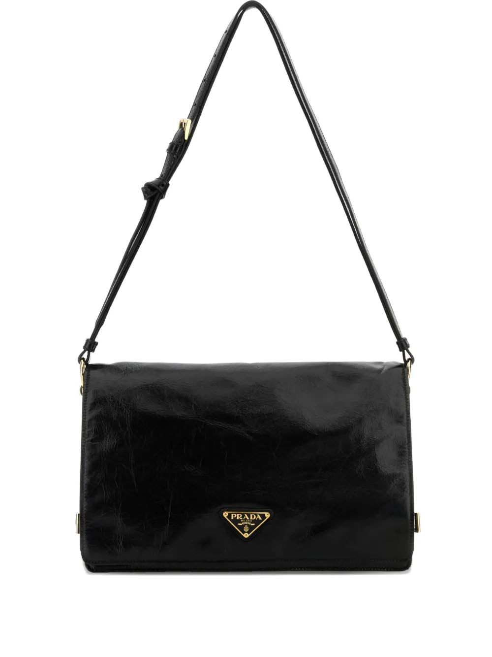 Prada Leren schoudertas Zwart
