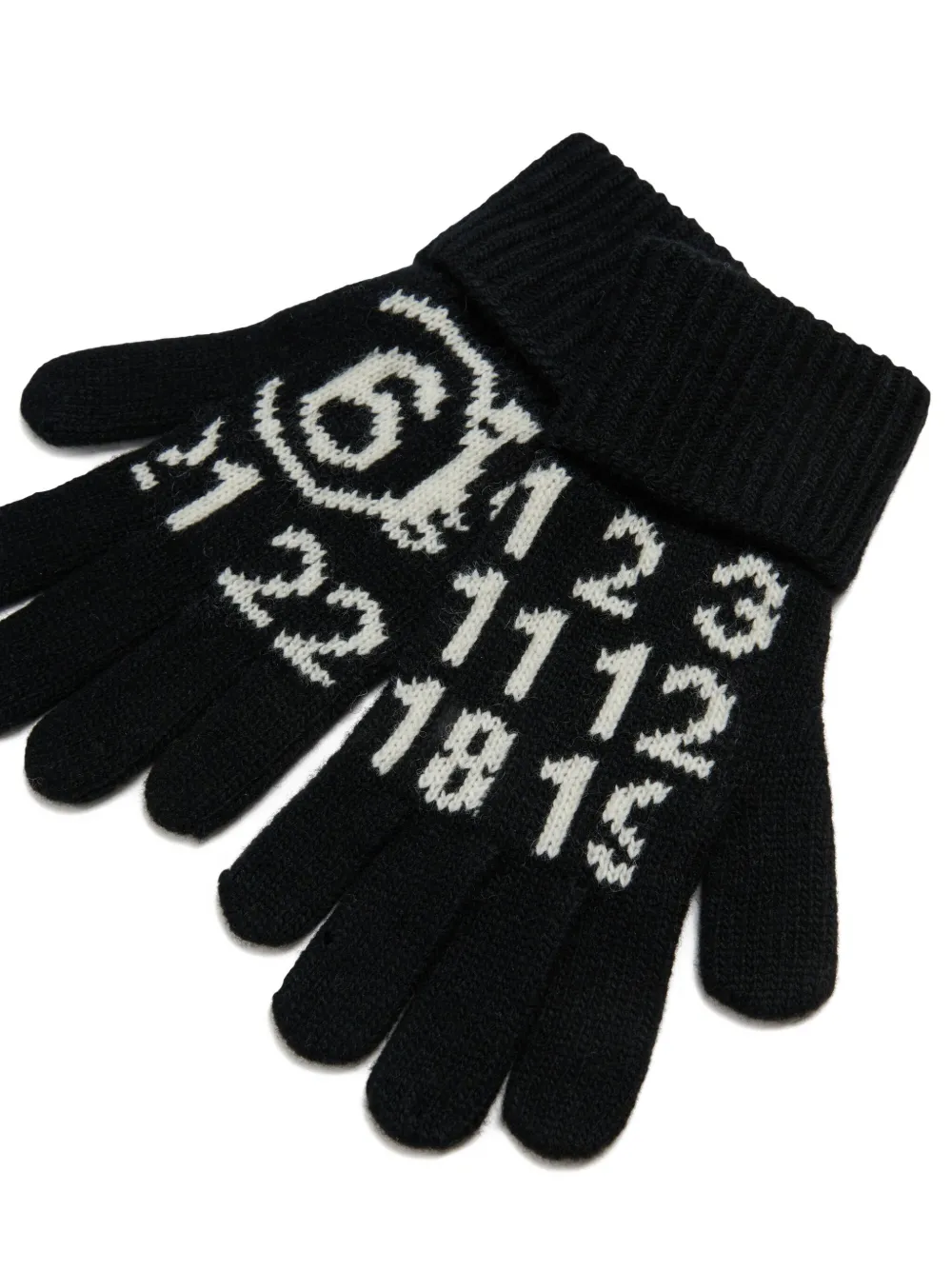 MM6 Maison Margiela Kids Handschoenen met getallen intarsia Zwart