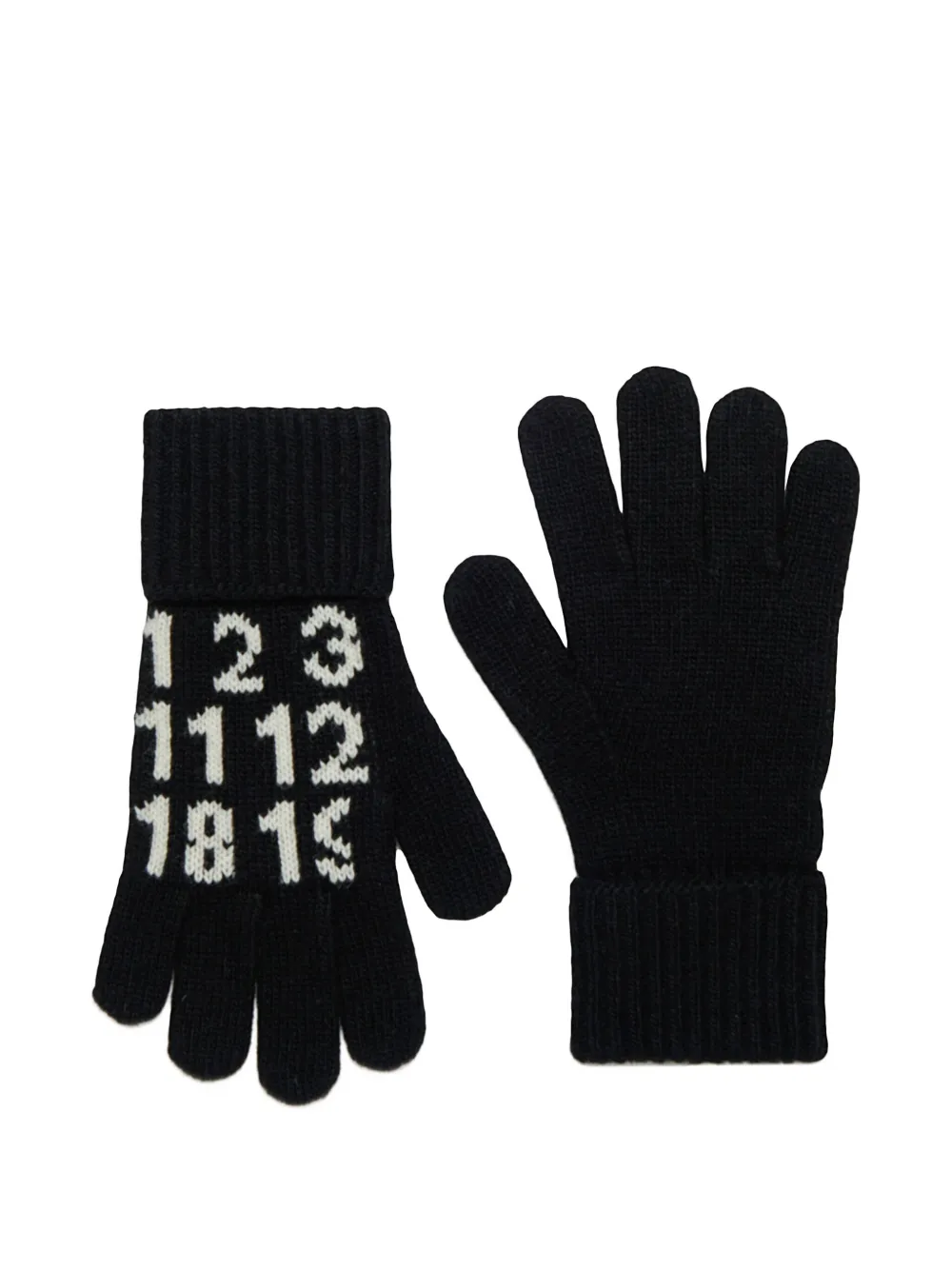 MM6 Maison Margiela Kids Handschoenen met getallen intarsia Zwart