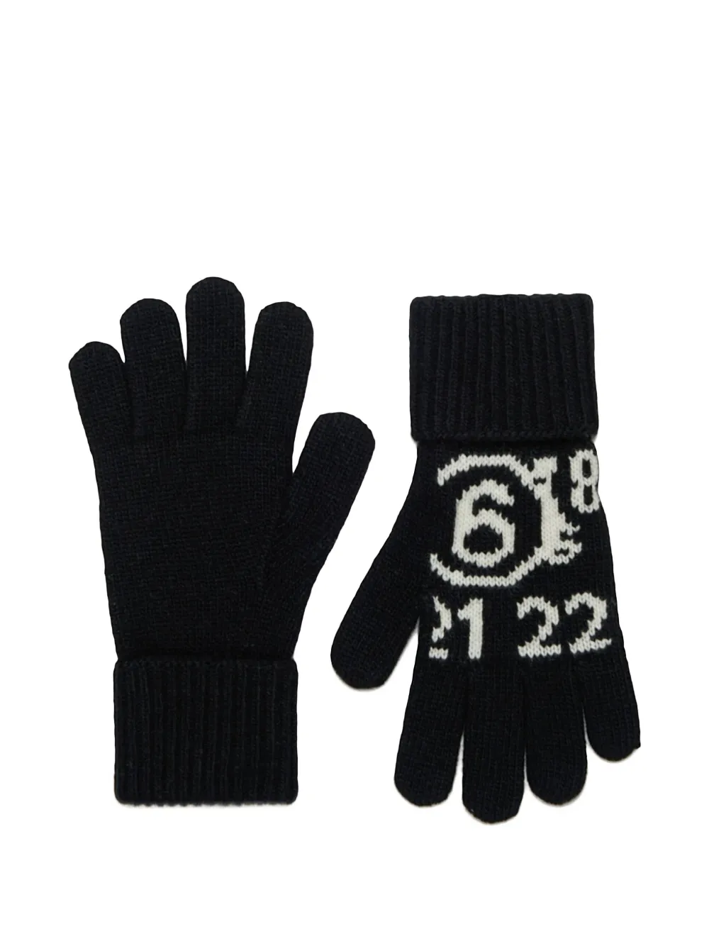 MM6 Maison Margiela Kids Handschoenen met getallen intarsia Zwart