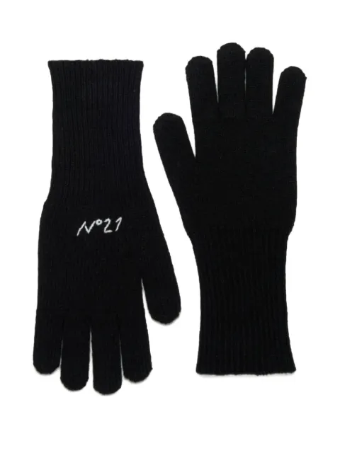 Nº21 Kids ribbed logo gloves