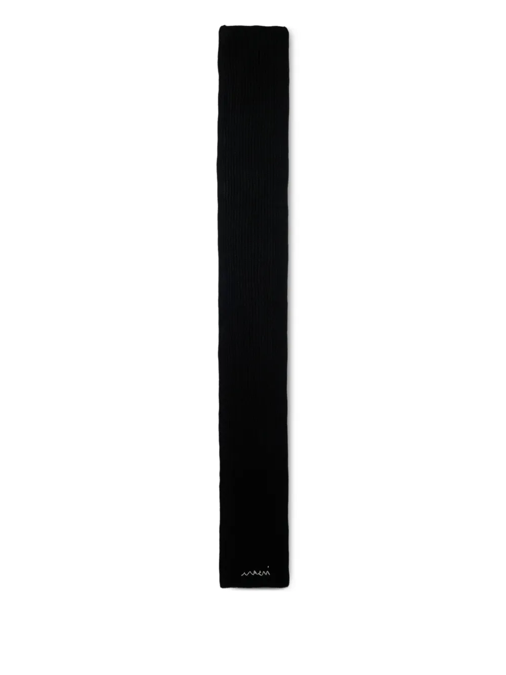 Marni Embroidered-logo Scarf In Black