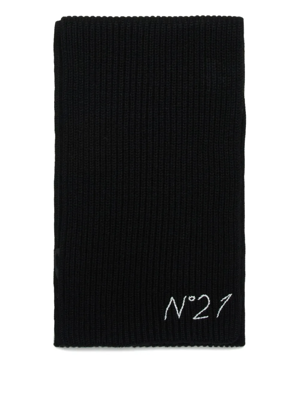 Nº21 Kids embroidered-logo scarf | Black | Image 1