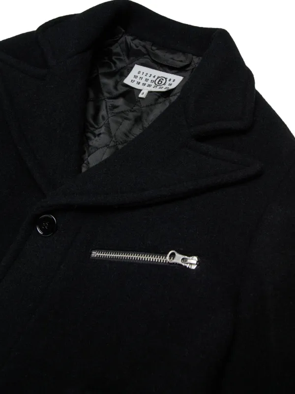 MM6 Maison Margiela Kids ウールコート | ブラック | FARFETCH JP