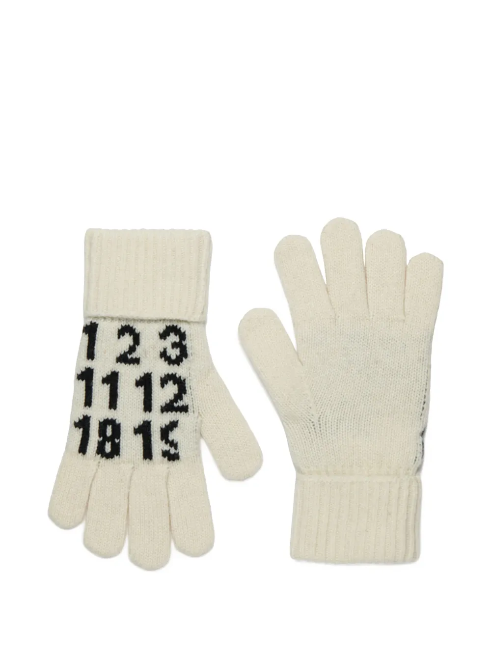 MM6 Maison Margiela Kids Handschoenen met getallen intarsia Wit