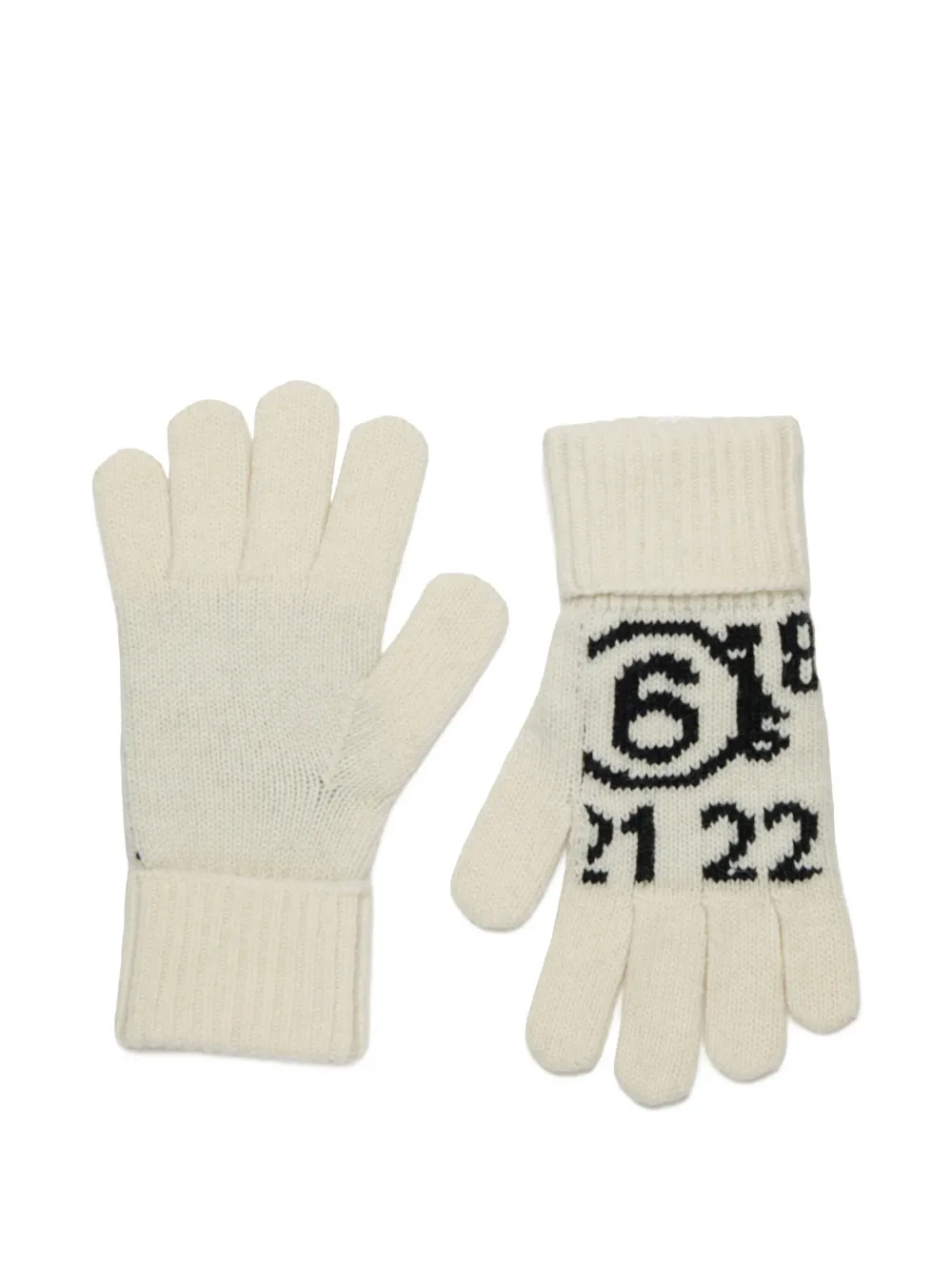 MM6 Maison Margiela Kids Handschoenen met getallen intarsia Wit