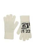 MM6 Maison Margiela Kids numbers-intarsia gloves - White