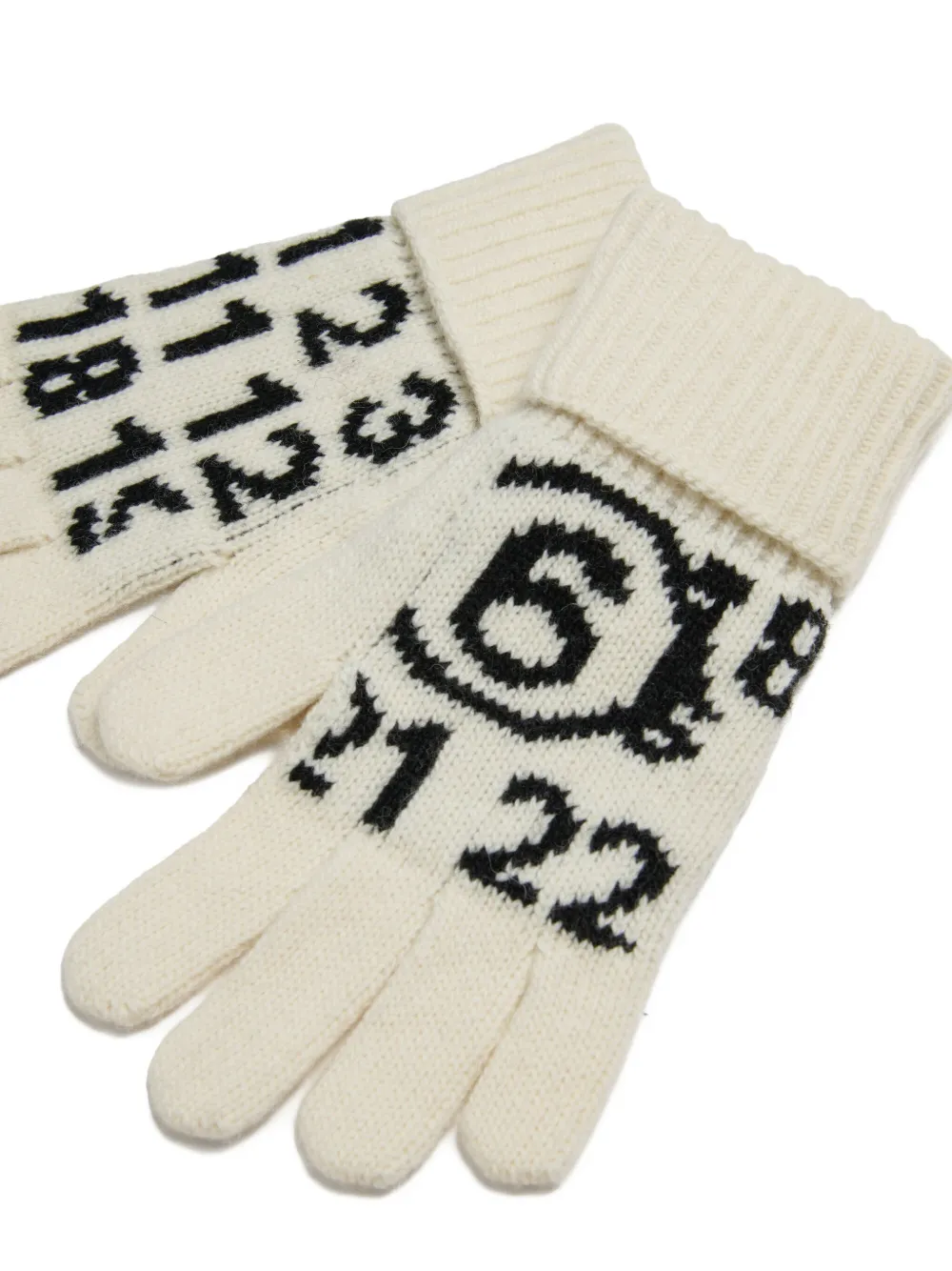 MM6 Maison Margiela Kids Handschoenen met getallen intarsia Wit