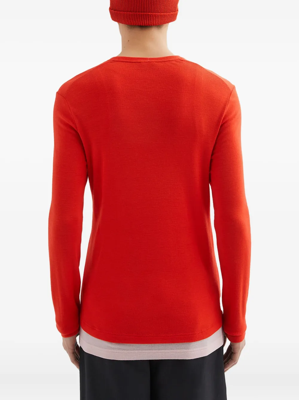 JIL SANDER+ Wollen gelaagd T-shirt Rood