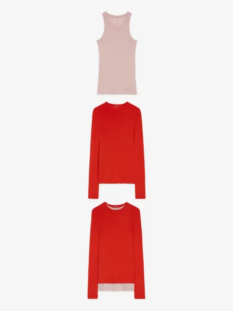 JIL SANDER+ wool layered T-shirt