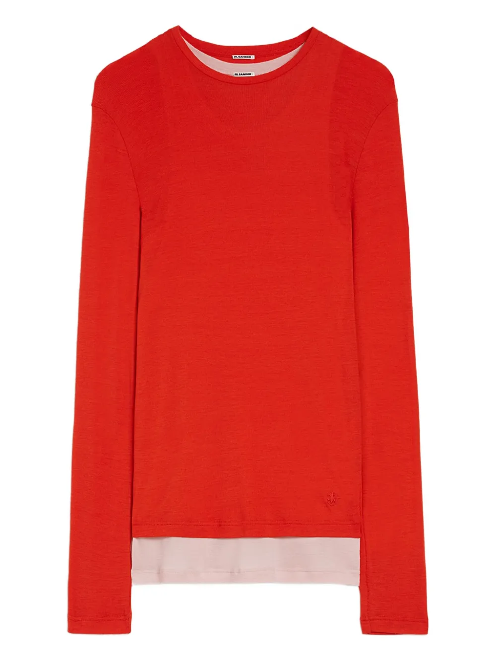 JIL SANDER+ Wollen gelaagd T-shirt Rood