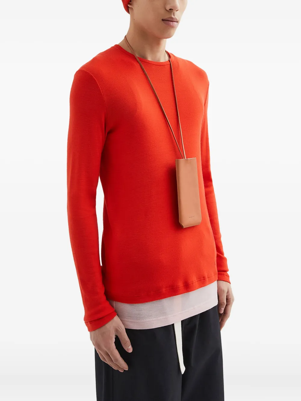 JIL SANDER+ Wollen gelaagd T-shirt Rood