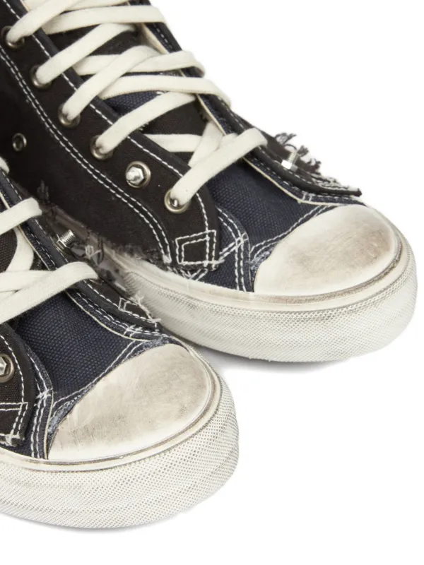 Maison Margiela ダメージ ハイカットスニーカー | ブラック | FARFETCH JP