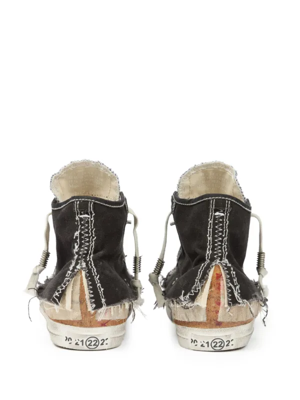Maison Margiela ダメージ ハイカットスニーカー | ブラック | FARFETCH JP