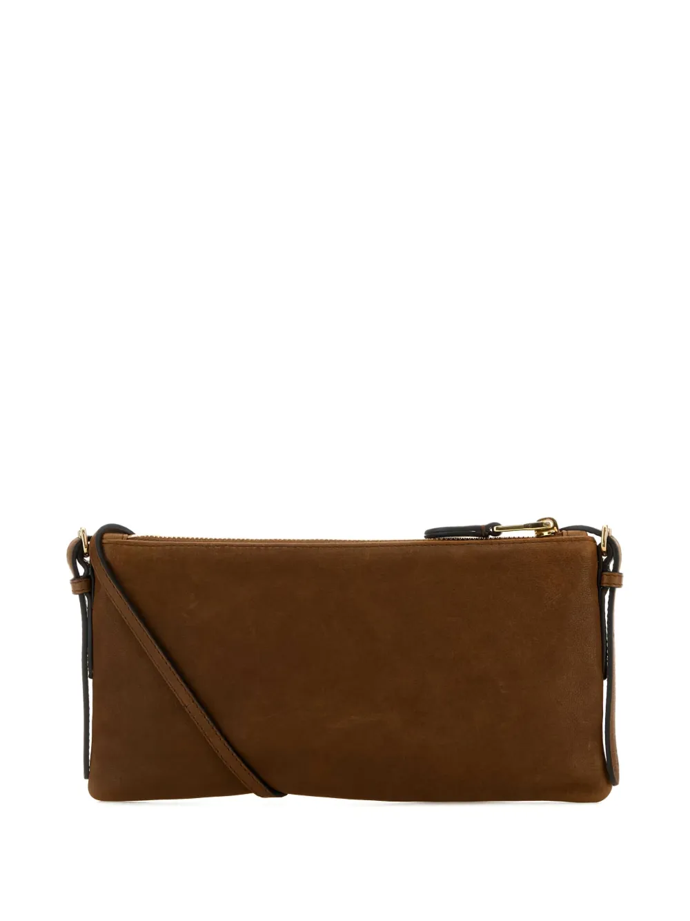 Miu Leren crossbodytas met logo-reliëf Bruin