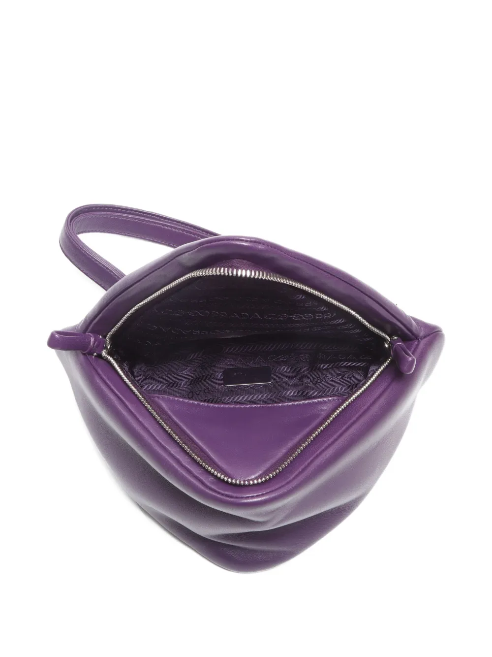 Pre-owned Prada 2020-2024 Padded Triangle Handbag In Purple