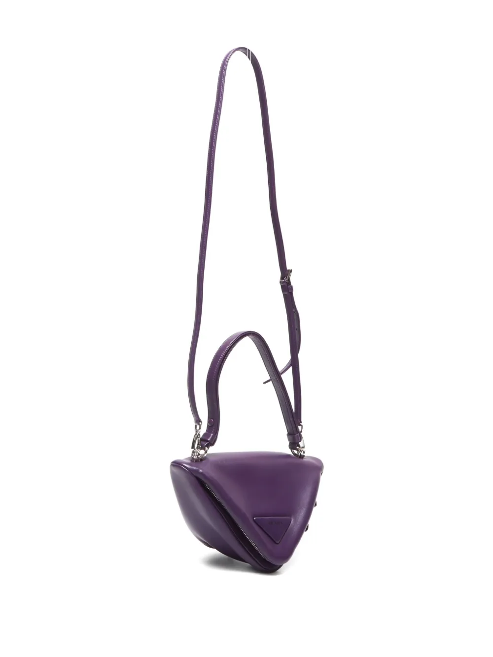 Pre-owned Prada 2020-2024 Padded Triangle Handbag In Purple