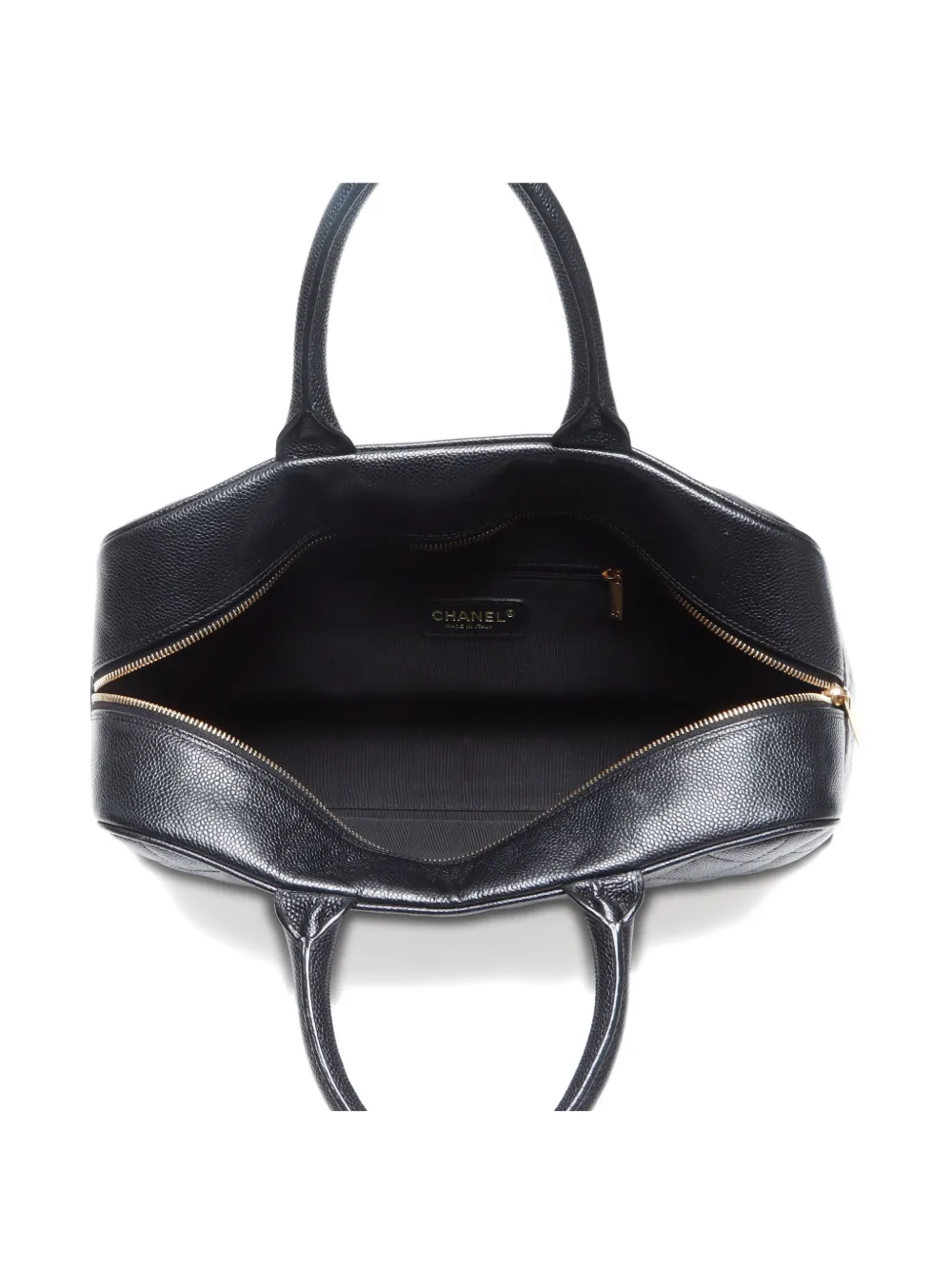 Pre-owned Chanel 2003-2004 Boston Tote Bag In Black