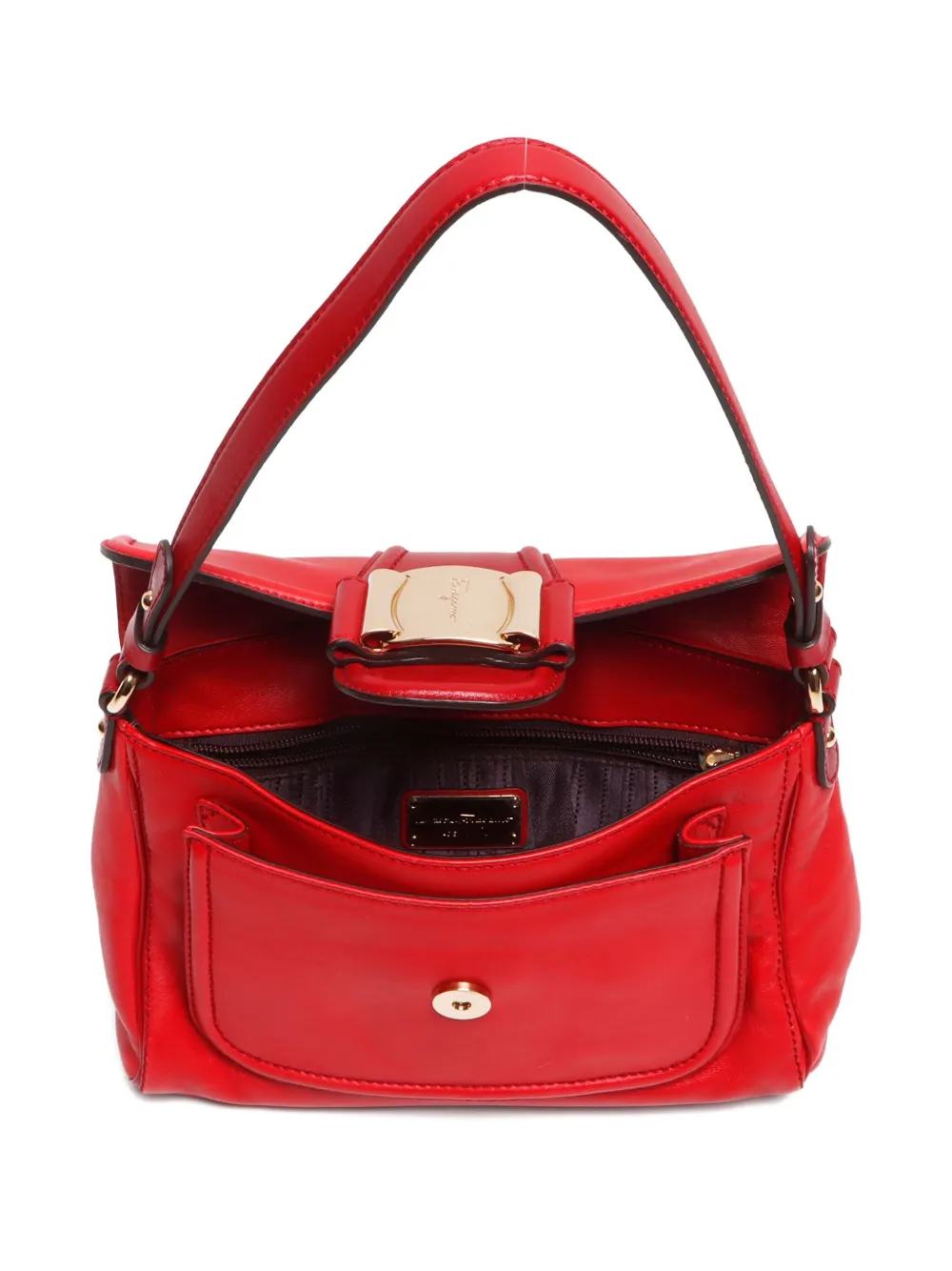 Pre-owned Ferragamo 2010-2024 Vara Shoulder Bag In Red