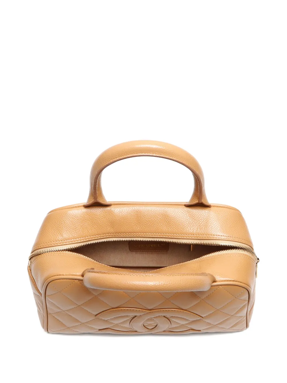 Pre-owned Chanel 2003-2004 Mini Boston Bag In Neutral