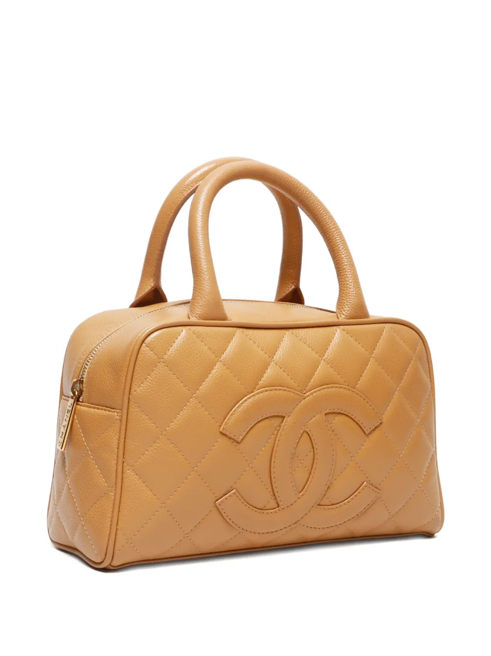 Pre-owned Chanel 2003-2004 Mini Boston Bag In Neutral