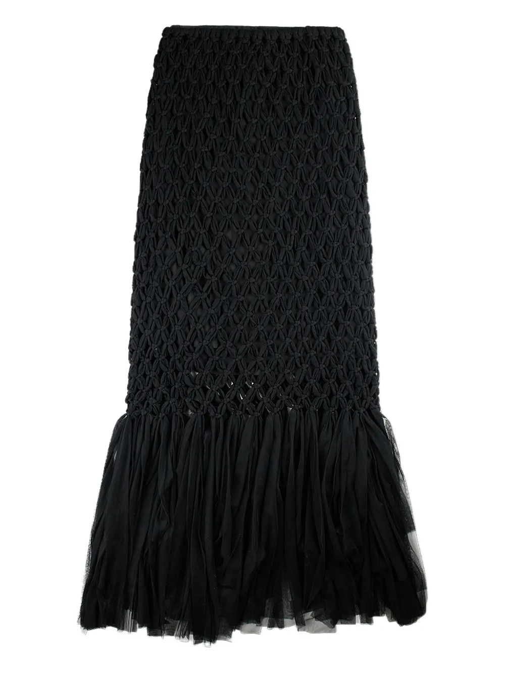 Song For The Mute Macramé Maxi Skirt In Black