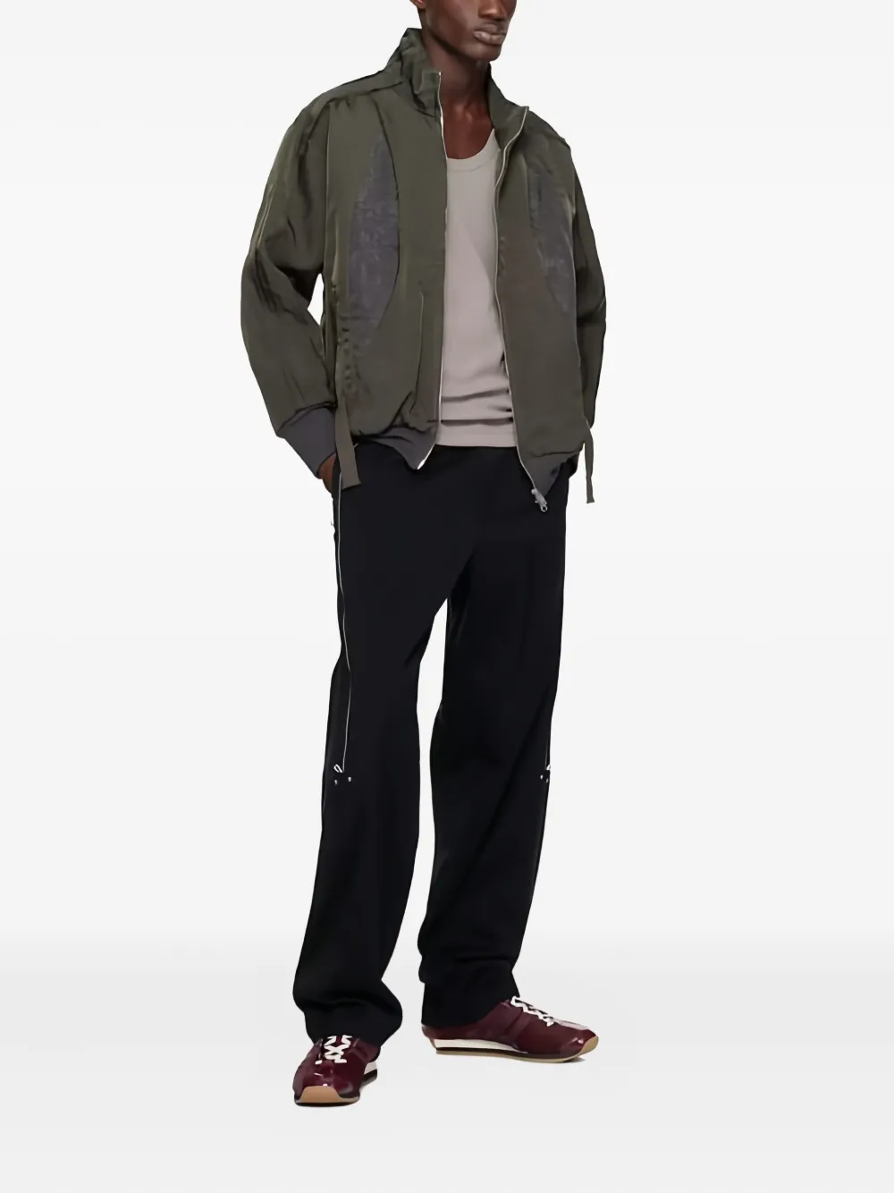 Song For The Mute teardrop panel track jacket - Groen