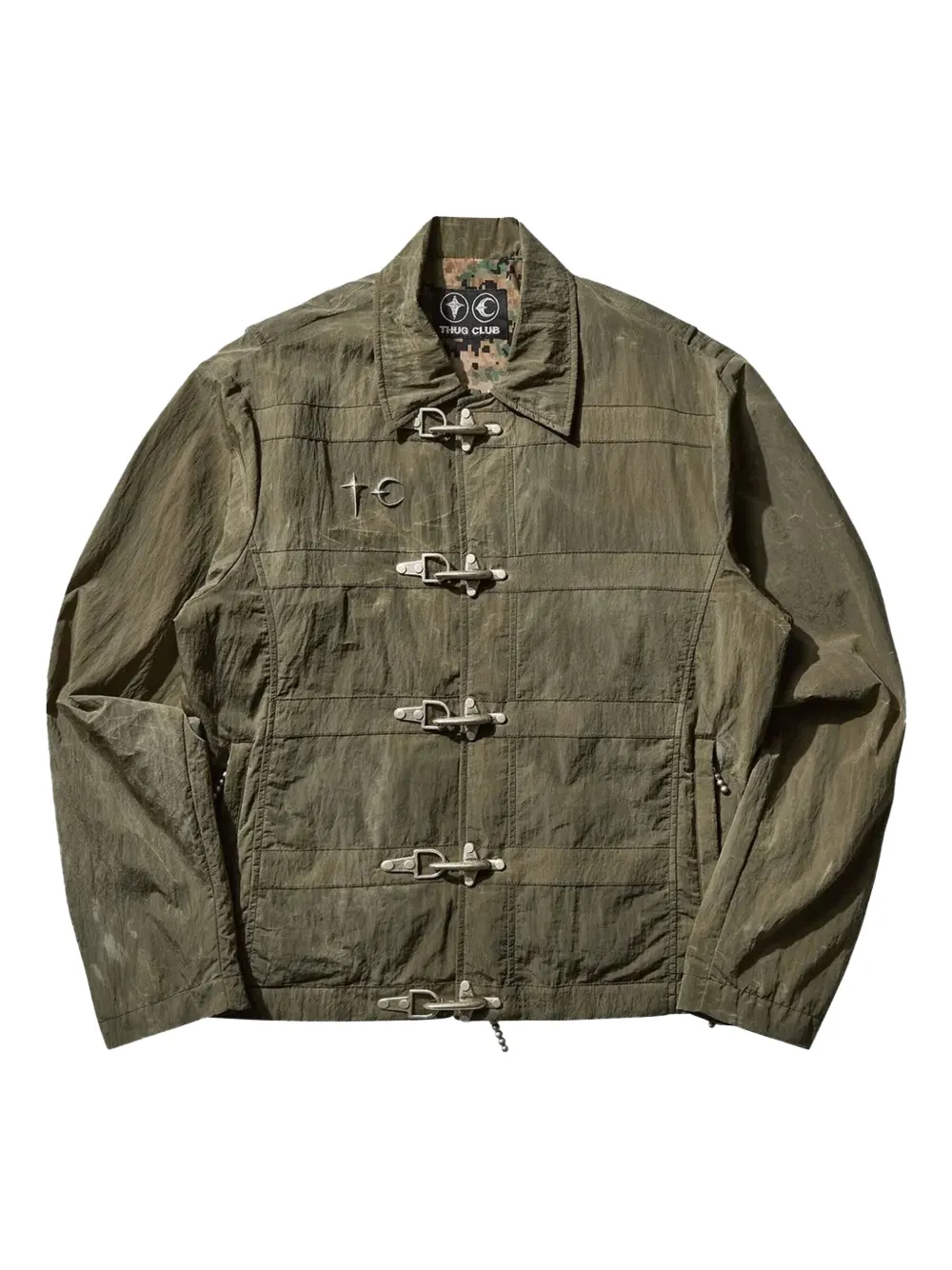 THUG CLUB toggle-fastening shirt jacket | Green | Image 1
