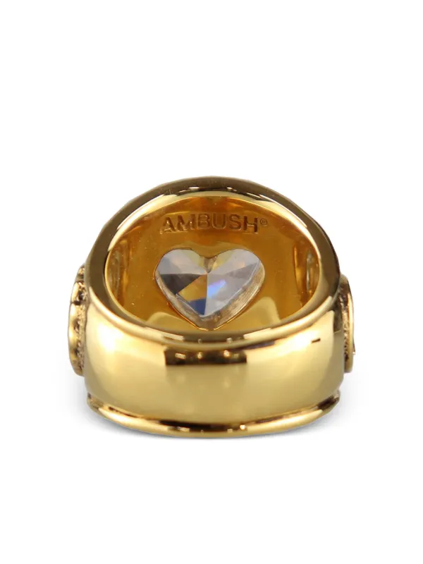 AMBUSH Heart Ring (ハート型ゴールドリング) AMBUSH Heart Class リング | ゴールドトーン | FARFETCH JP
