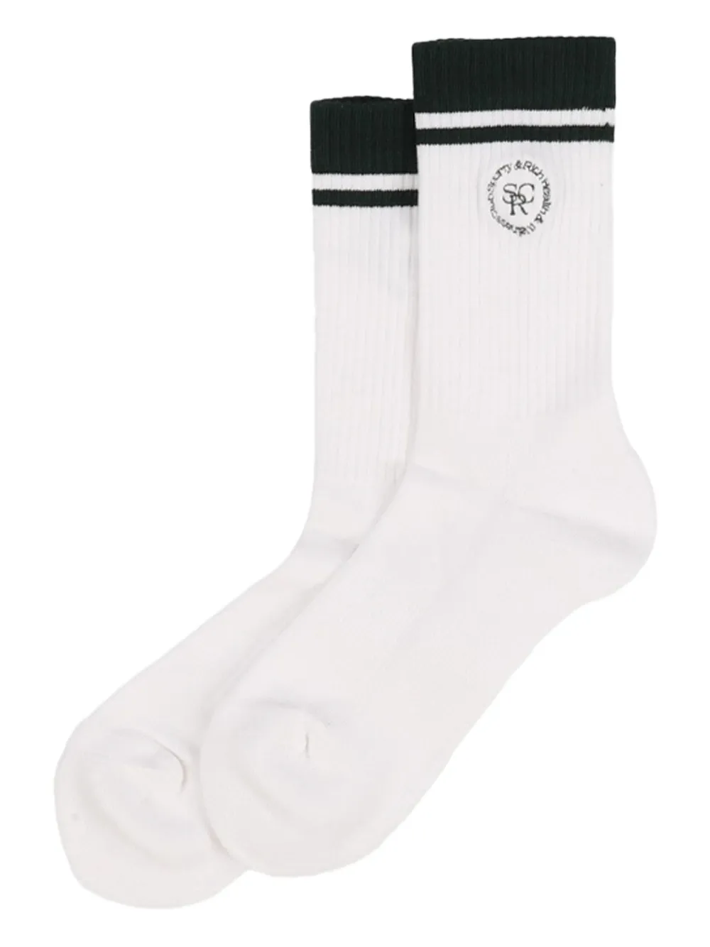 Sporty & Rich Sokken met geborduurd logo Wit