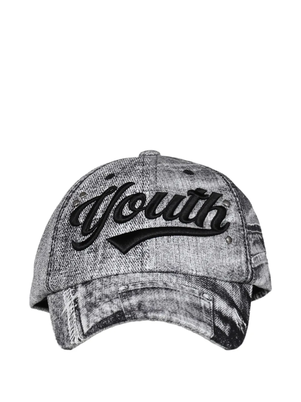 ANDERSSON BELL DENIM-EFFECT EMBROIDERED CAP 