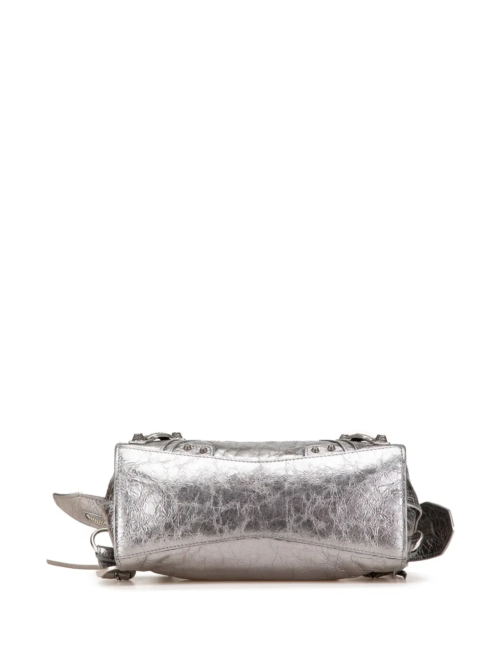 Pre-owned Balenciaga 2021-2024 Xs Metallic Lambskin Motocross Neo Cagole Satchel