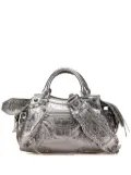 Balenciaga Pre-Owned 2021-2024 XS Metallic Lambskin Motocross Neo Cagole satchel - Silver
