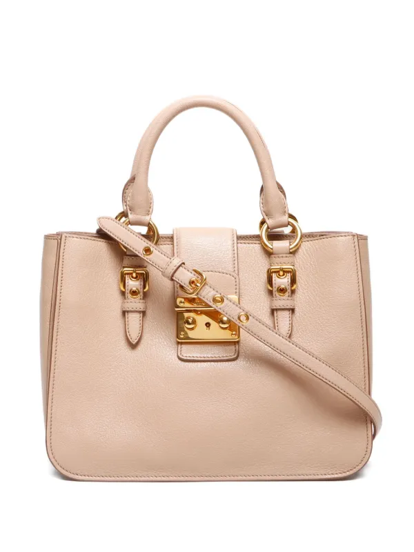 Miu Miu Pre-Owned 2014 Madras Tote Bag Pink FARFETCH PH