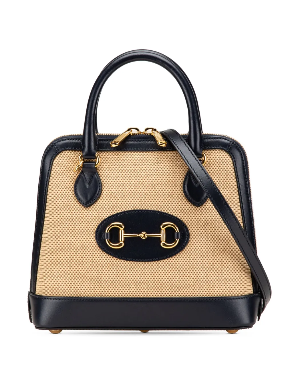 Gucci Pre-Owned 2016-2025 スモール キャンバス ホースビット 1955 サッチェルバッグ - ブラウン Gucci Pre-Owned 2016-2025 スモール キャンバス ホースビット 1955 サッチェルバッグ - ブラウン