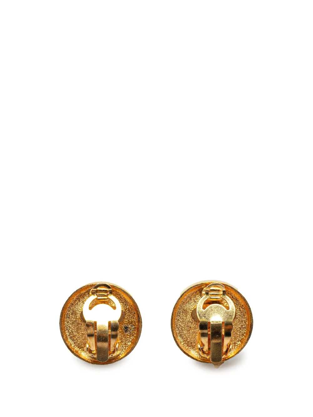 Pre-owned Chanel 1993 Gold Plated Cc Clip On Earrings Costume Earrings