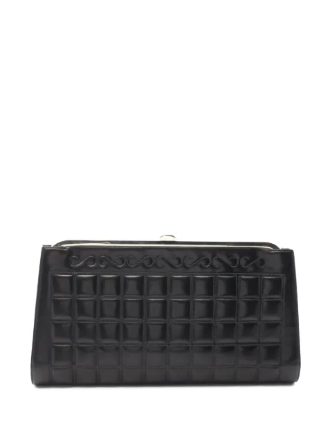 CHANEL Pre-Owned 2000-2002 CC Choco Bar Quilted Lambskin Crystal Frame clutch bag