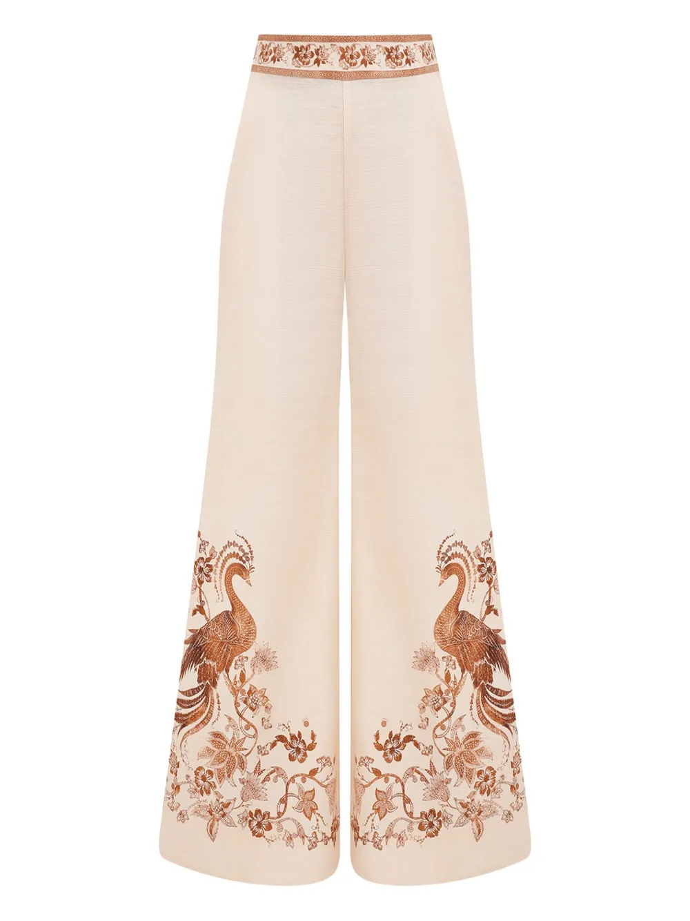ZIMMERMANN embroidered trousers Beige