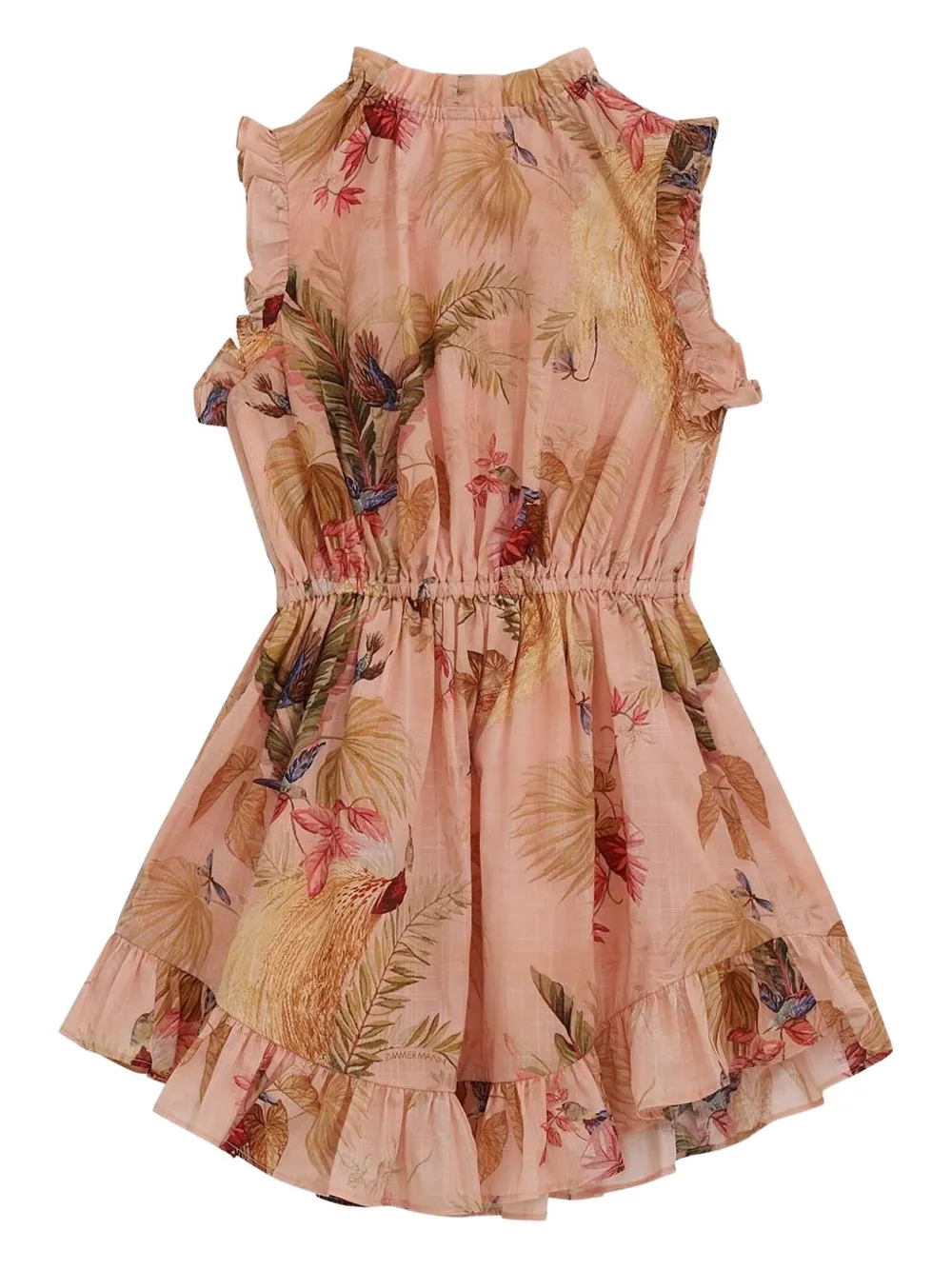ZIMMERMANN Kids Jurk met bloemenprint en ruches Roze
