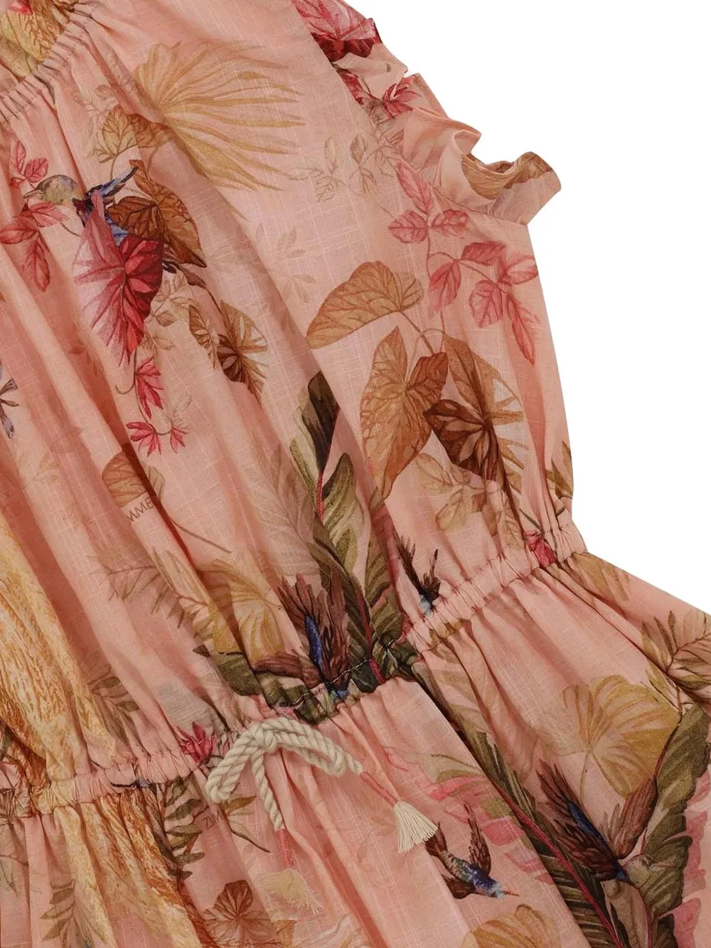 ZIMMERMANN Kids Jurk met bloemenprint en ruches Roze