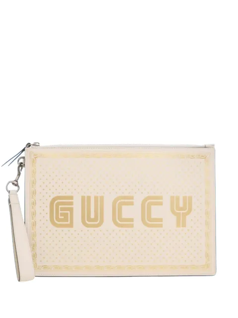 Gucci Pre-Owned 2017-2018 Leather Guccy Sega clutch bag