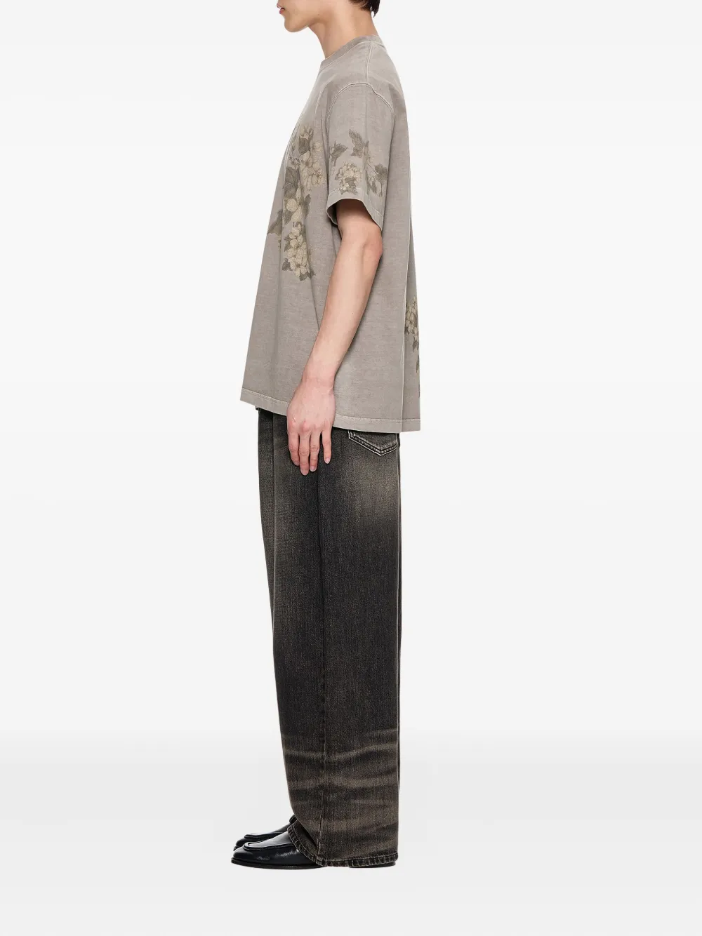 Wooyoungmi T-shirt met bloemenprint Grijs