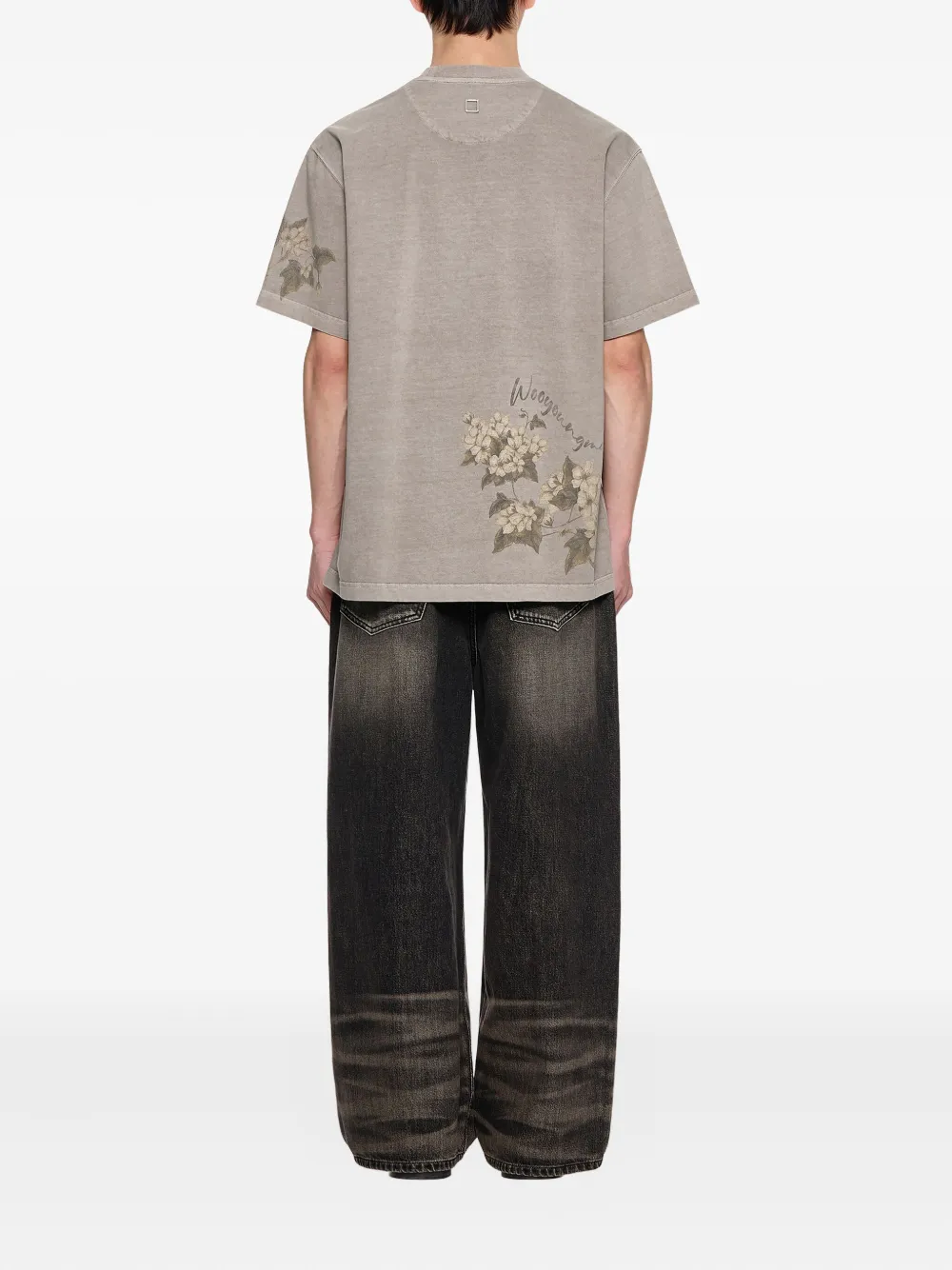 Wooyoungmi T-shirt met bloemenprint Grijs